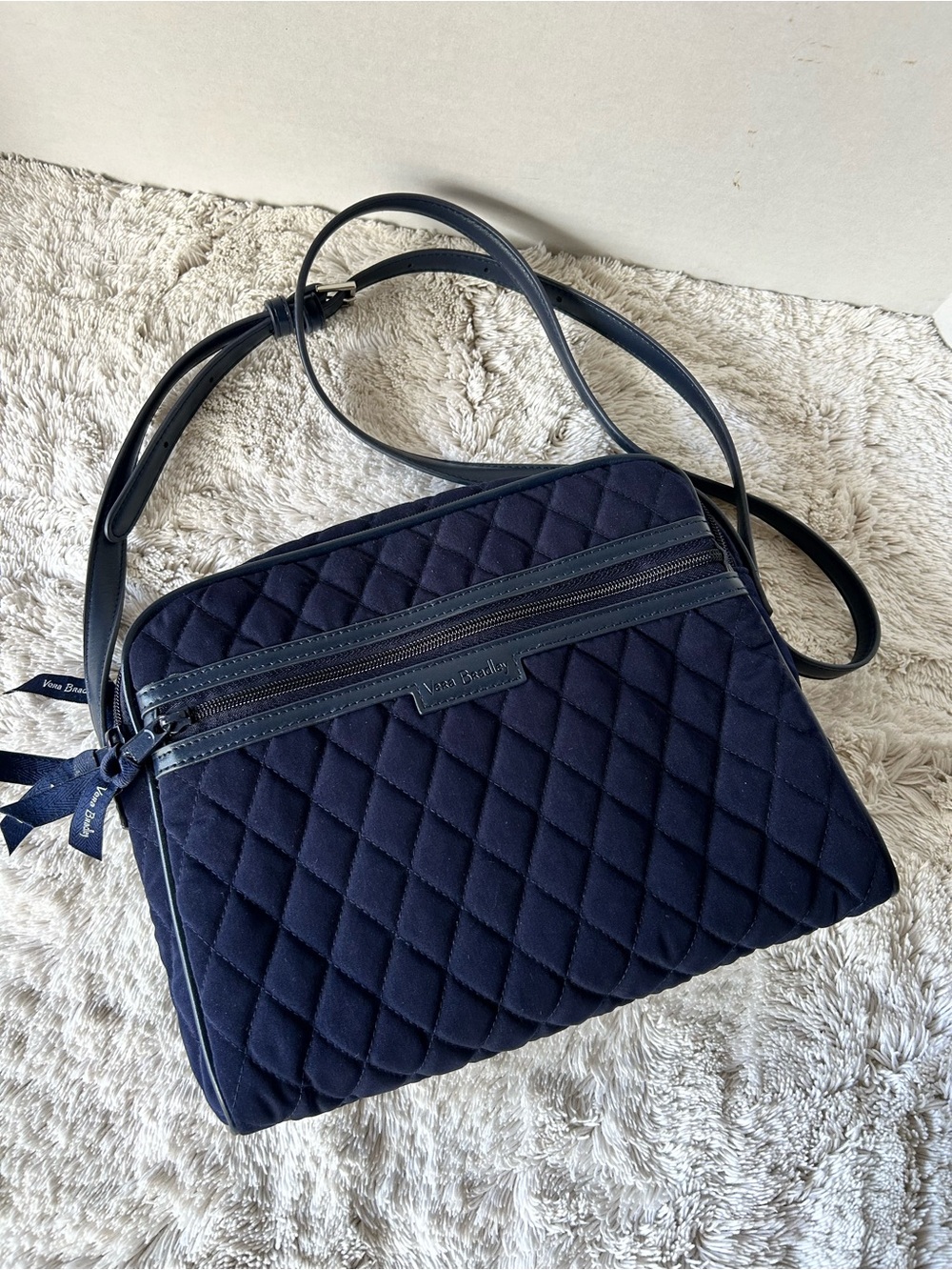 Vera Bradley Quilted Crossbody in Navy Blue